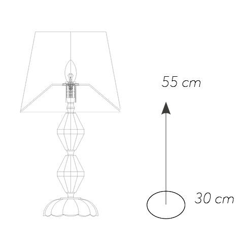 Lumetto Classico Finiture Oro Cristallo paralume Tessuto Lampada da Tavolo E14 Ambiente I-RIFLESSO/L1-4