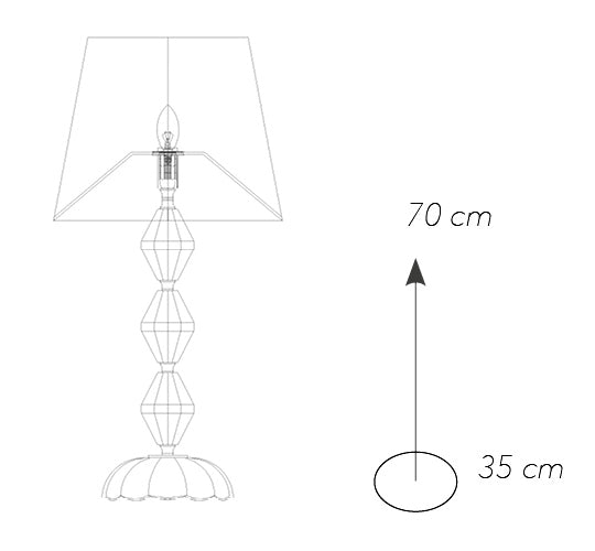 Lampada da Tavolo Finitura Cromo Cristallo paralume Tessuto Classica E27 Ambiente I-RIFLESSO/LG1-2