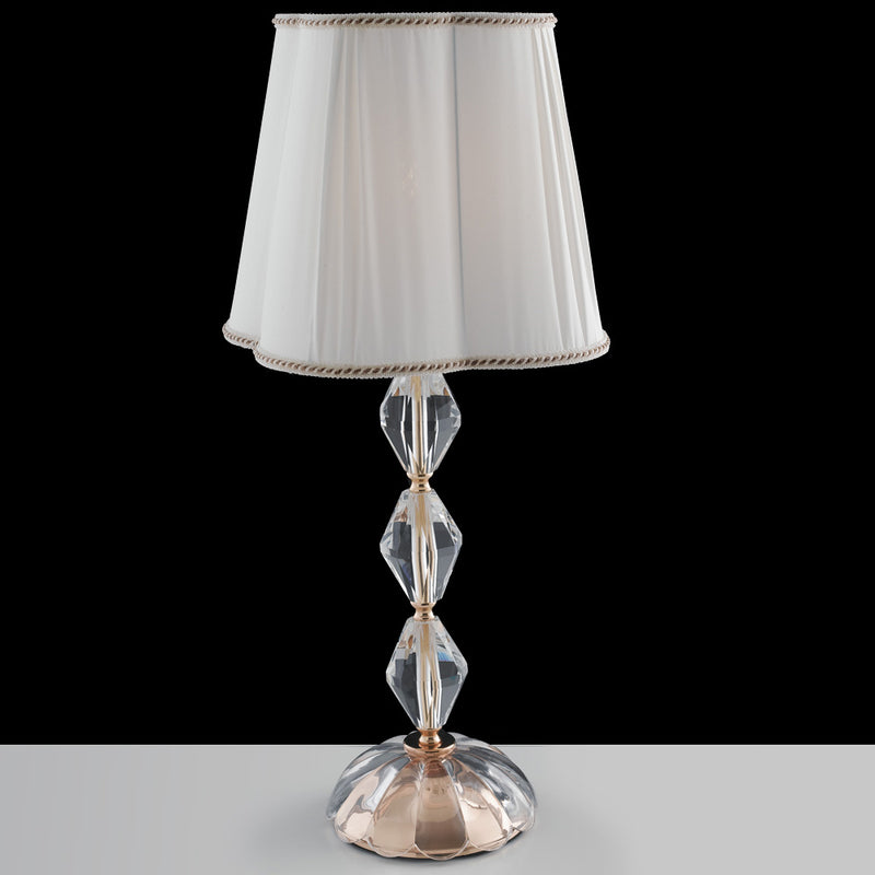 Lampada da Tavolo Classica Cristallo Finitura Oro paralume Tessuto E27 Ambiente I-RIFLESSO/LG1-1