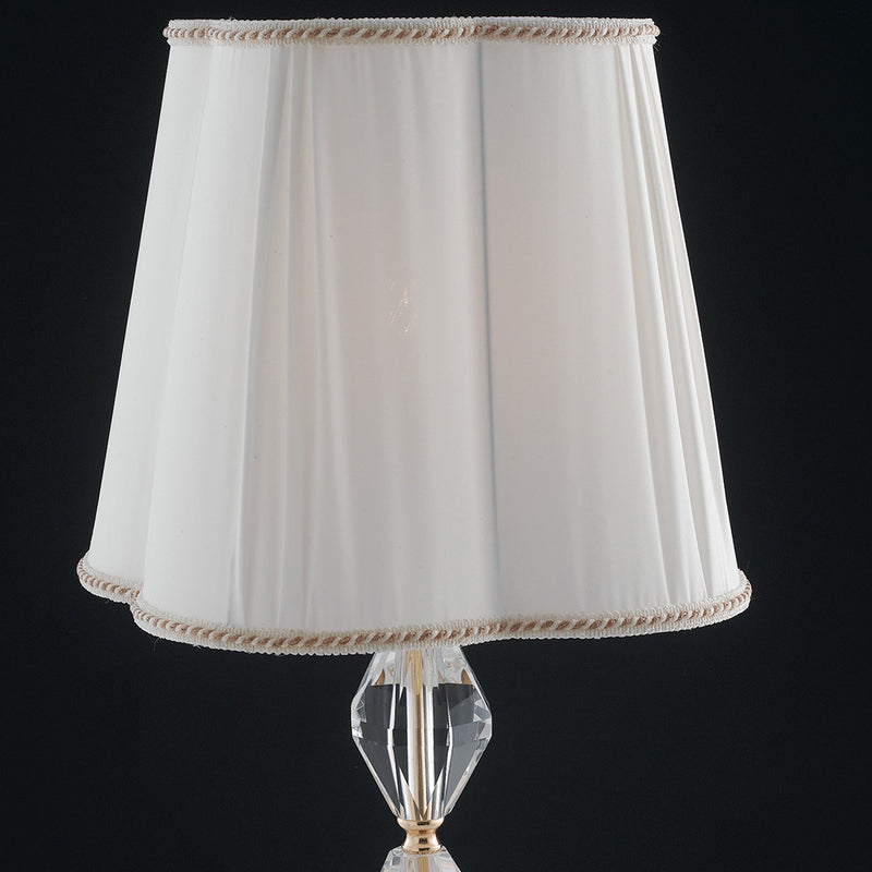 Lampada da Tavolo Classica Cristallo Finitura Oro paralume Tessuto E27 Ambiente I-RIFLESSO/LG1-3