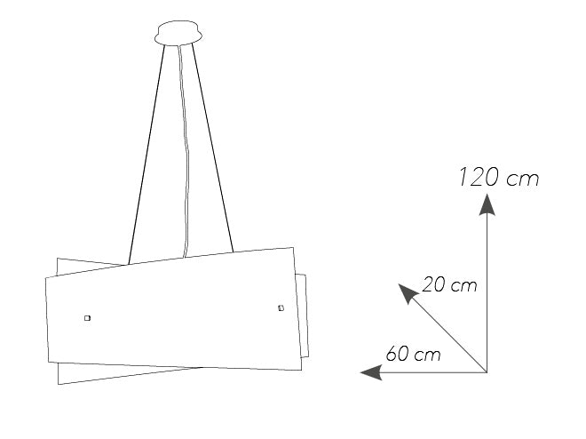 Lampadaro Sospeso Decoro Frecce Vetro Bianco Interno Moderno E27 Ambiente I-SEVENTY/S60-4