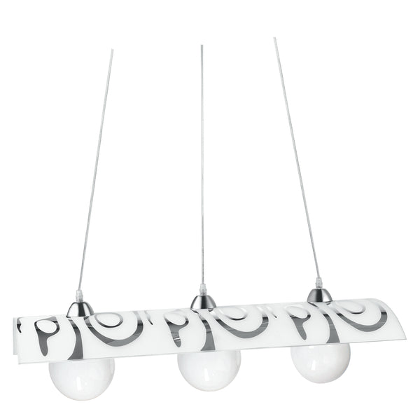 prezzo Lampadario Sospensione Decoro Astratto Cromato Diffusore Tegola Moderno E27