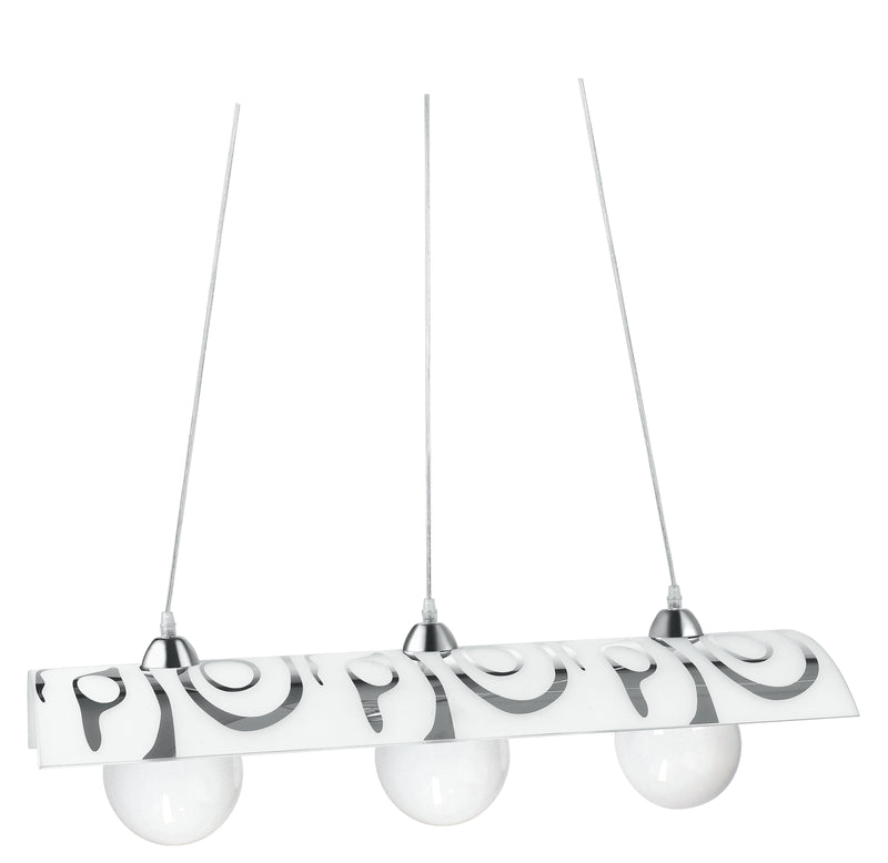 Lampadario Sospensione Decoro Astratto Cromato Diffusore Tegola Moderno E27 Ambiente I-SOUND/S3-1