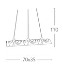 Lampadario Sospensione Decoro Astratto Cromato Diffusore Tegola Moderno E27 Ambiente I-SOUND/S3-2