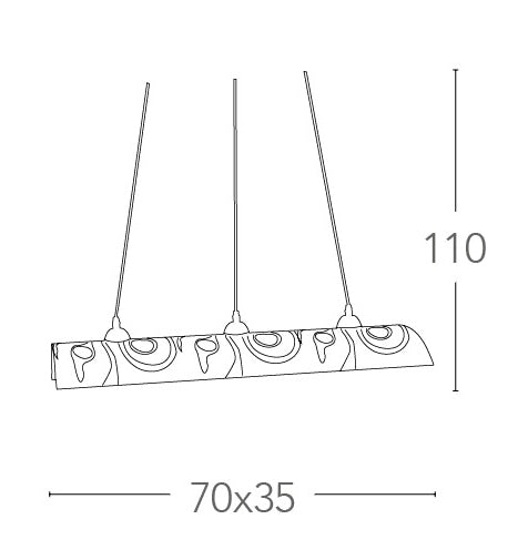 Lampadario Sospensione Decoro Astratto Cromato Diffusore Tegola Moderno E27 Ambiente I-SOUND/S3-2