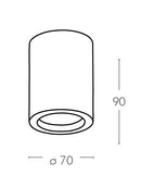 Faretto Incasso Cilindrico Gesso Verniciabile Controsoffitto GU10 Intec I-SPACE-S-R1-3