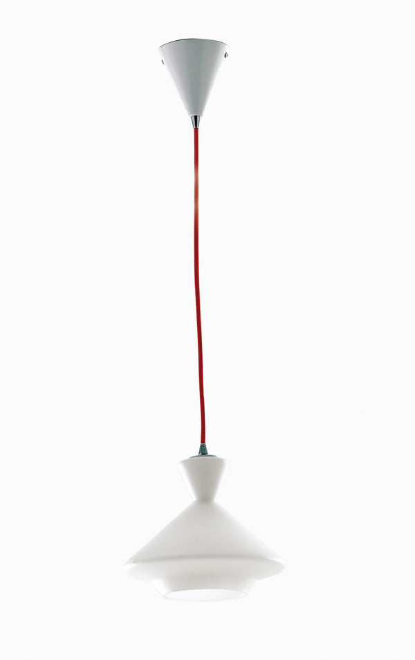 Sospensione Vetro Opale Cavo Rosso Lampadario Moderno E27 online