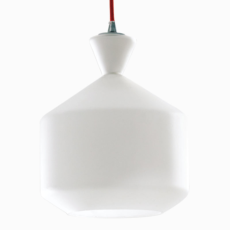 Sospensione paralume in Vetro Opale Cavo Rosso Lampadario Moderno E27 Ambiente I-SUGAR-C-3