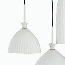 Sospensione 3 Luci Metallo paralumi Diversi Vetro in Pasta Bianca Lampadario Moderno E14 Ambiente I-SWING-SP-3-3