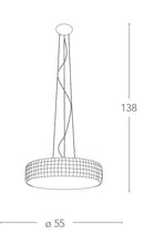 Lampadario Sospensione Circolare Cristalli K9 Diffusore Moderno G9 Ambiente I-TANGO/S55-4