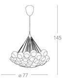 Lampadario Sospeso 37 Luci Retina in Rame Metallo Cromo Vetro Moderno G4 Ambiente I-THESIS-S37-4