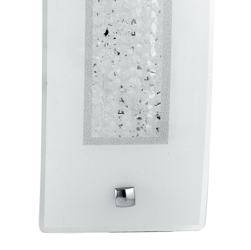 Applique Vetro Rettangolare decoro Cristalli K9 Lampada Led 14 watt Luce Naturale Ambiente I-TRILOGY/AP4512-2