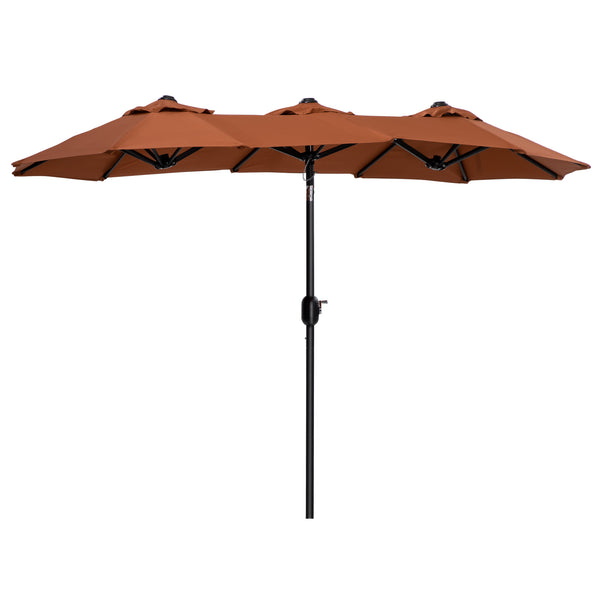 prezzo Ombrellone da Giardino Doppio 285x147x227 cm  in Acciaio e Poliestere Rosso