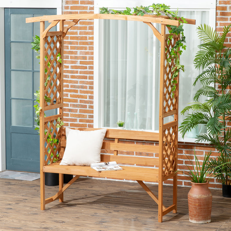 Panchina 2 Posti da Giardino 160x50x198 cm in Legno di Abete Marrone-2