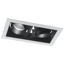 Incasso Due luci Cartongesso Faretto Orientabile Nero Bianco Led 20 watt Luce Luce Naturale Intec INC-APOLLO-2X10M-1