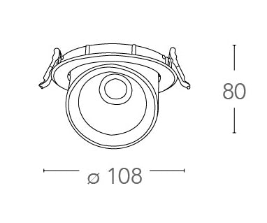 Faretto Bianco Riflettore Silver Orientabile Incasso Soffitto Ribassato Led 8 watt Luce Calda Intec INC-DELTA-8-4