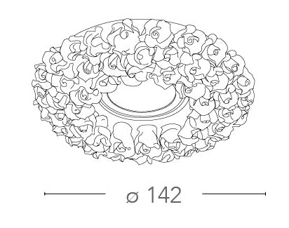 Incasso Controsoffittatura Faretto Porcellana Bianca Decoro Rose Artigianale MR16 Intec INC-FLORENZA-3