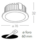 Kit 3 Faretti a Incasso Cartongesso Tondi Alluminio Oro Led 10 watt Luce Naturale Intec INC-FUSION-3X5W-2