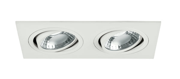 Faretto a Incasso Orientabile Alluminio Bianco Due Luci Led 10 watt 4000 K prezzo