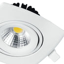 Faretto a Incasso Quadrato Orientabile Alluminio Bianco Cartongesso Led 8 watt Luce Calda Intec INC-KLIPPE-8C-2