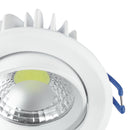 Incasso Controsoffittatura Faretto Tondo Orientabile Alluminio Bianco Led 5 watt Luce Fredda Intec INC-KRONE-5F-2