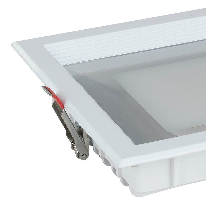 Faretto Quadrato Bianco Satinato Alluminio Pressofuso Incasso Led 30 watt Luce Calda Intec INC-MARK-30C-2