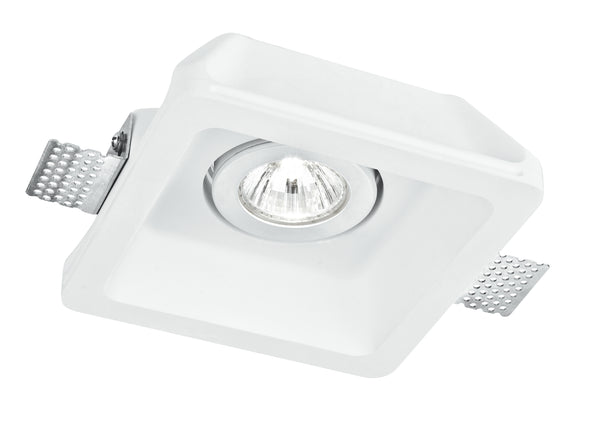 Incasso Scomparsa Controsoffitatura Faretto Orientabile Quadrato Gesso Varniciabile GU10 sconto