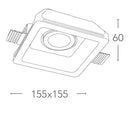 Incasso Scomparsa Controsoffitatura Faretto Orientabile Quadrato Gesso Varniciabile GU10 Intec INC-MORGANA-Q1-3