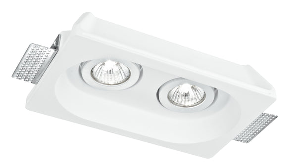 prezzo Incasso Scomparsa 2 Faretti Orientabili Gesso Verniciabile Controsoffitto GU10