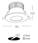 Faretto Incasso Alluminio Pressofuso Quadrato Bianco Goffrato Led 6 watt Luce Fredda Intec INC-NADIR-R6F-3