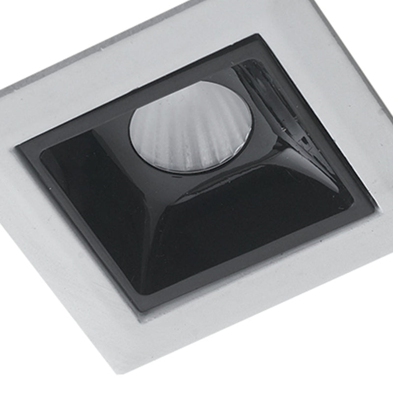 Faretto Incasso Modulo Bianco Nero Lucido Cartongesso Led 2 watt Luce Naturale Intec INC-SINKRO-2M-2