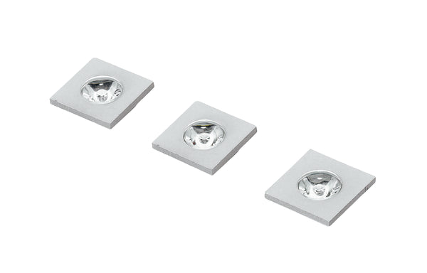 Kit 3 Faretti a Incasso Quadrati Alluminio Nikel Spazzolato Led 3 watt Luce Naturale acquista