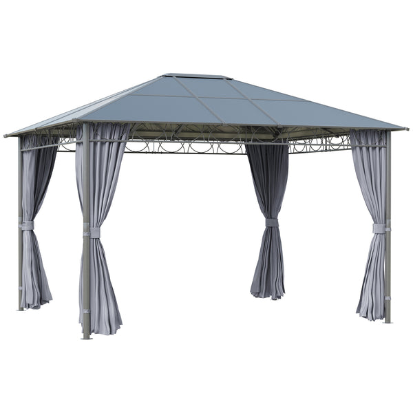 Gazebo da Giardino 3,6x3m Tetto in Policarbonato Grigio prezzo