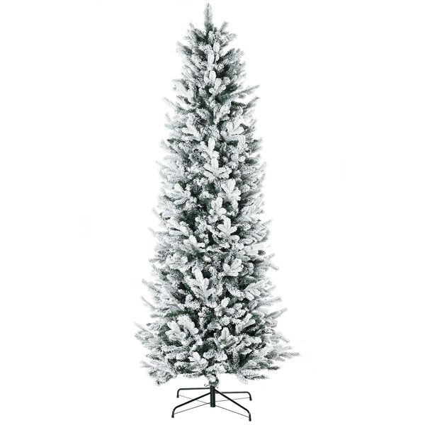 Albero di Natale Artificiale Innevato 225 cm 988 Rami Apertura Automatica Verde sconto