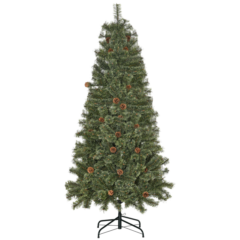 Albero di Natale Artificiale H180 cm 450 Rami con Pigne Decorative