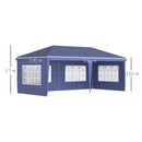 Gazebo da Giardino  Regolabile in Altezza con Pareti Removibili 6x3m in Acciaio e Poliestere Blu-3