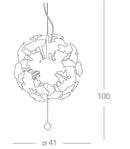 Lampadario Sospensione Sferico Pesciolini Metallo Acrilico Cameretta 1,98 watt E14 Ambiente K-SURF/S41-4