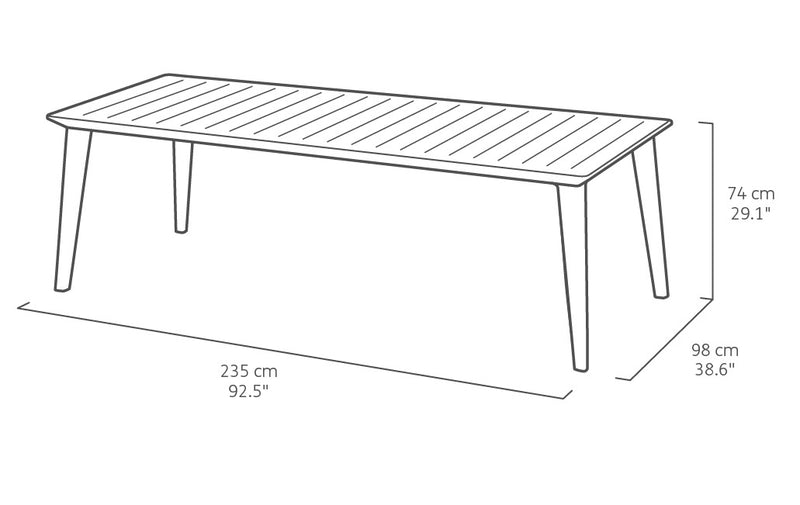 Tavolo da Giardino 235x98x74 cm in Resina Keter Lima 240 Antracite-4