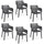 Set 6 Sedie da Giardino 61x54x79h cm Elisa Chair Grafite