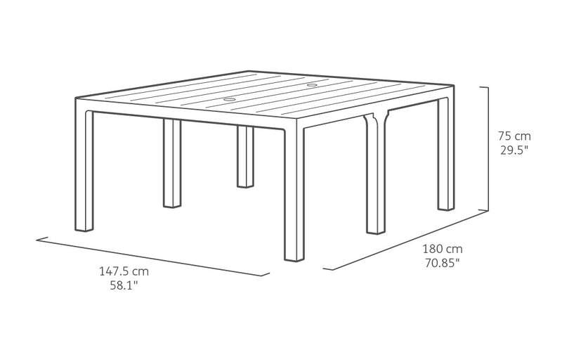 Tavolo Doppio da Giardino 295x90x74,5 cm in Resina Keter Kulie Double Cappuccino-4