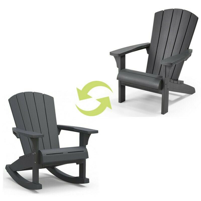 Poltrona Dondolo da Giardino 80,5x92x100,5 cm in Resina Keter Rocking  Adirondack Antracite – acquista su Giordano Shop