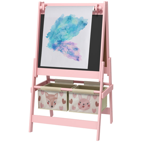 Lavagna per Bambini 3 in 1 54x46,5x93 cm con Cavalletto Rosa sconto