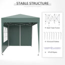 Gazebo Pieghevole 2x2m in Metallo e Poliestere Verde-8