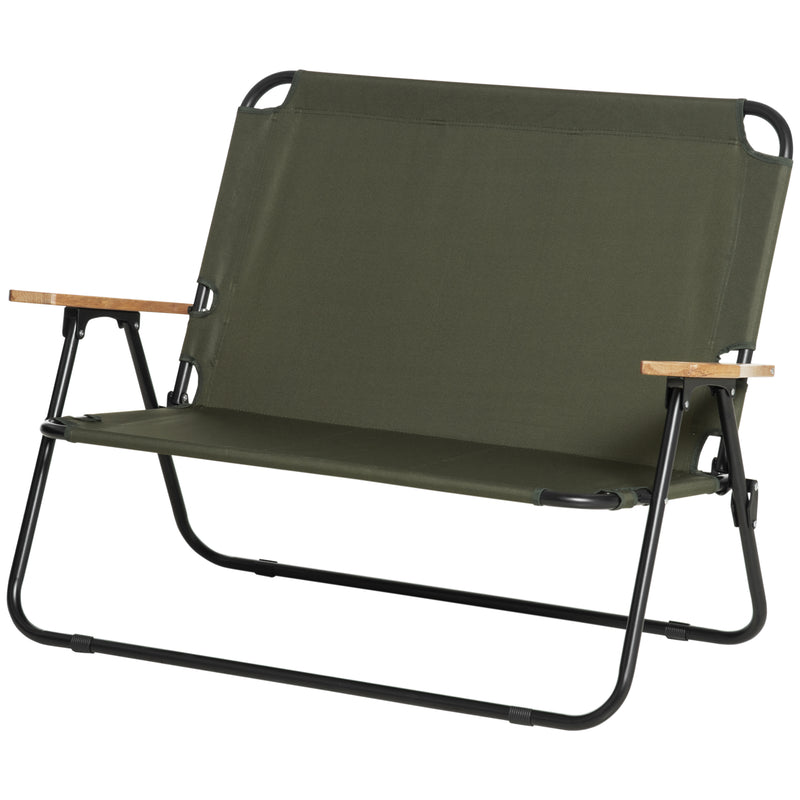 Sedia Campeggio Doppia a 2 Posti Pieghevole con Maniglia e Braccioli  141x67x80 cm Verde – acquista su Giordano Shop