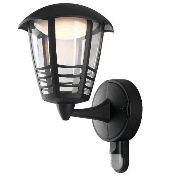 sconto Lanterna Verso Alto con Griglia Sensore Alluminio Nero Poicarbonato Led 12 watt Luce Naturale