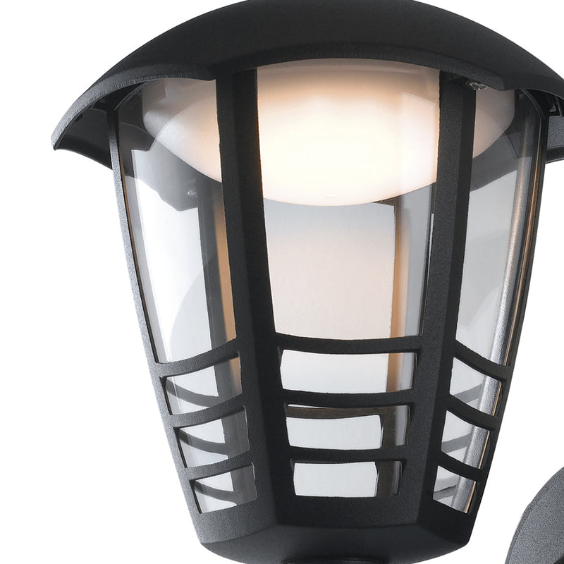 Lanterna Verso Alto con Griglia Alluminio Nero Diffusore Policarbonato Led 12 watt Luce Naturale Intec LANT-CLOE/AP1A-2