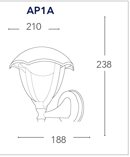 Lanterna Tonda Verso Alto Alluminio Nero Diffusore Policarbonato Led 12 watt Luce Naturale Intec LANT-MEGAN/AP1A-4