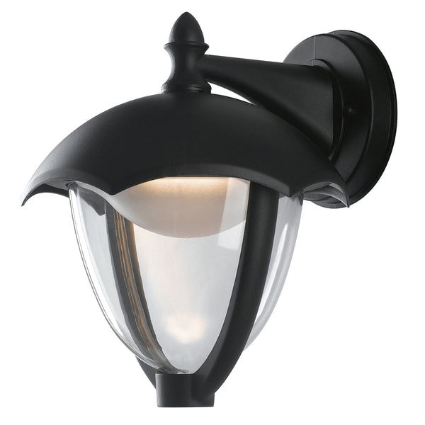 acquista Lanterna Tonda Verso Basso Alluminio Nero Diffusore Policarbonato Led 12 watt Luce Naturale