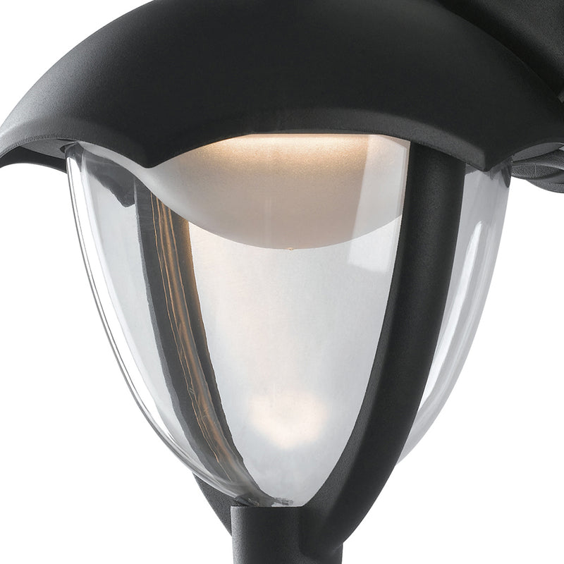 Lanterna Tonda Verso Basso Alluminio Nero Diffusore Policarbonato Led 12 watt Luce Naturale Intec LANT-MEGAN/AP1B-2