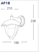 Lanterna Tonda Verso Basso Alluminio Nero Diffusore Policarbonato Led 12 watt Luce Naturale Intec LANT-MEGAN/AP1B-4